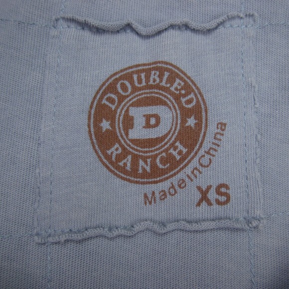 Double D Ranch T Shirt Womens XS Blue End Of Ride Top Cowboy Rodeo Embroidered - Picture 7 of 13